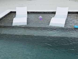 2 Ledge Lounger Signature Chaises – White – $850 OBO