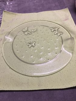 Glass Butterfly Serving Tray