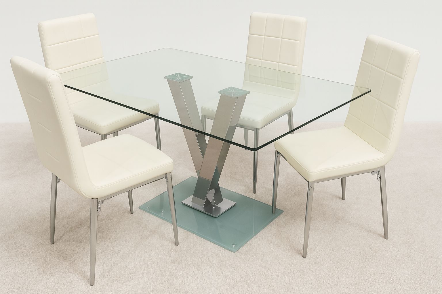 Victory Rectangular Cream Dining set