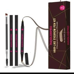 Microblading Eyebrow Pen, Eyebrow Pencils for Women Waterproof, 2-in-1 Hair Like Brow Pen with 4 Fork Tip