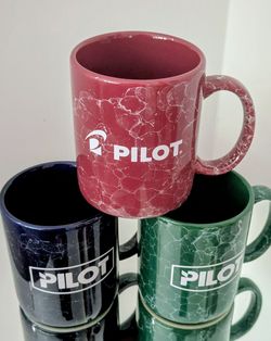 Set Of 6 ( Blue/ Red/ Green)  PILOT  marbled Coffee / drinkware  mug ( new)Each Set $15