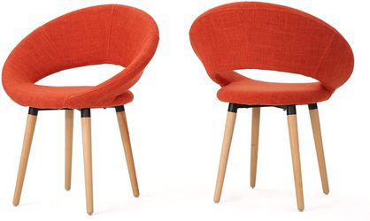 Set of 2 - Modern Dining Chair, Muted Orange