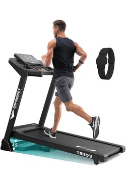 Foldable Treadmill with Incline 15 Levels for Home Exercise, Smart Heart Rate Control Walking or Running with Pulse Monitor Armband, Big Led Screen, 1