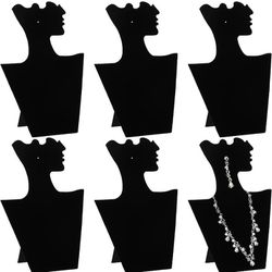 6 Velvet Black Display Jewelry Holders