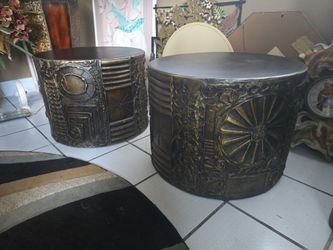 Adrian Pearsall "Sculptura" Large Brutalist Drum Tables