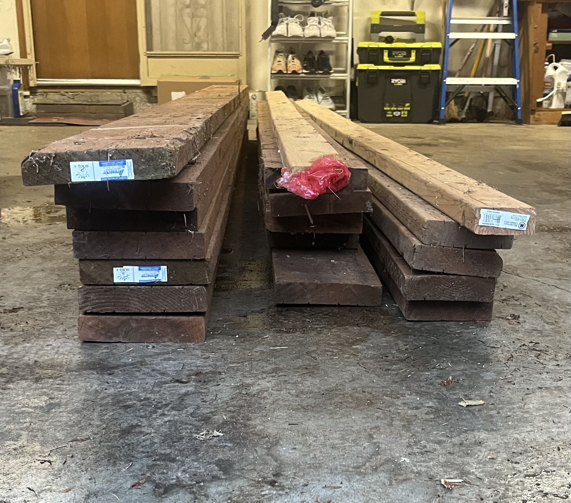 New Pressure Treated Lumber Individual Boards