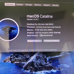 MACBOOK PRO 13” MID 2012