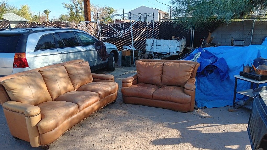 Leather Couch N Loveseat.