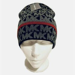 Michael Kors MK Men's Cuff Monogram Beanie Hat Signature Logo Acrylic One size