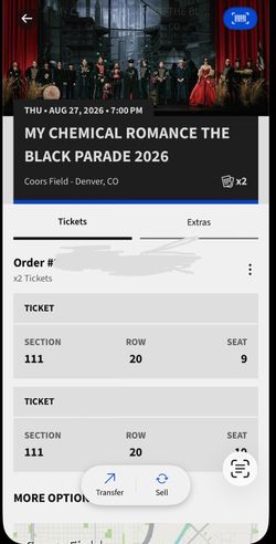 My chemical romance: The Black Parade tickets