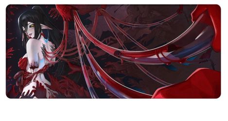Gamer Supps Waifu Cups x Layna Lazar's Crimson Bloom Mousepad Desk Mat