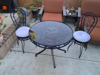 Unique Custom Hand Painted Day Of The Dead  Wrought Iron Bistro Patio Garden  / Dinning Set