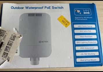 OCTIDE Waterproof Outdoor PoE Switch - Perfect for IP Cameras & WiFi