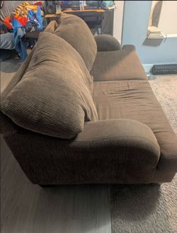 Brown Corduroy Fabric Sofa Couch 50 obo (5 1/2  x 3 1/2)