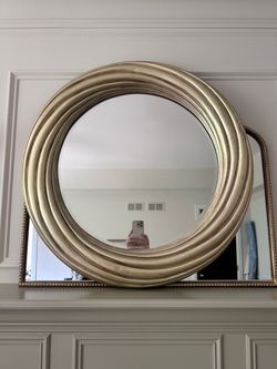 Howard Elliott 33” Round Champagne Gold Wall Mirror