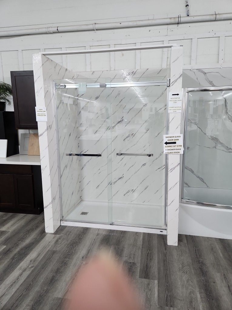 Shower Base And Glass Doors