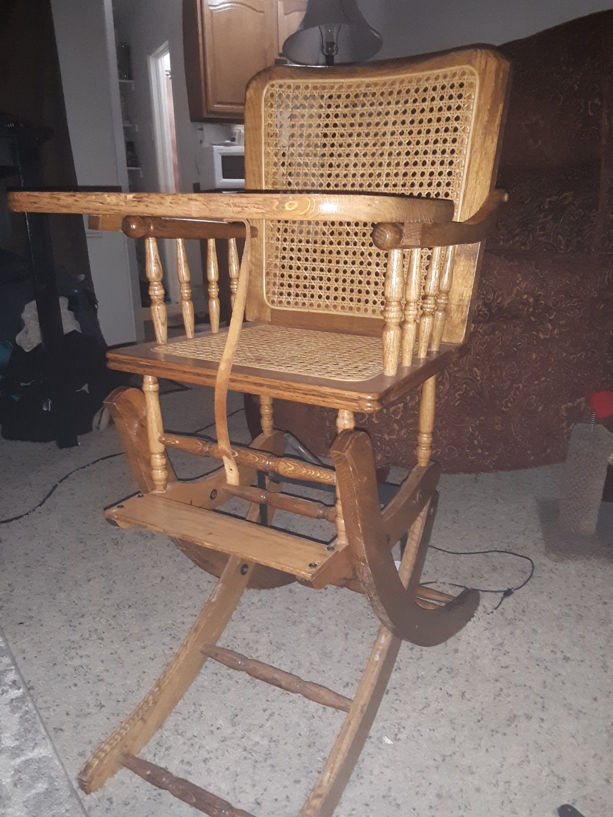 Antique convertible high chair/rocking chair