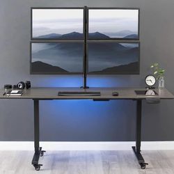 quad monitor stand + 4 Dell 24” widescreen led 1920x1080 monitors