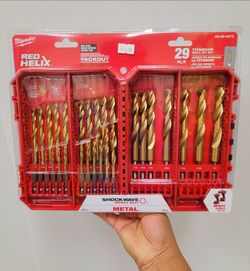 Milwaukee Red Helix 29-Piece Titanium Drill Bit Set