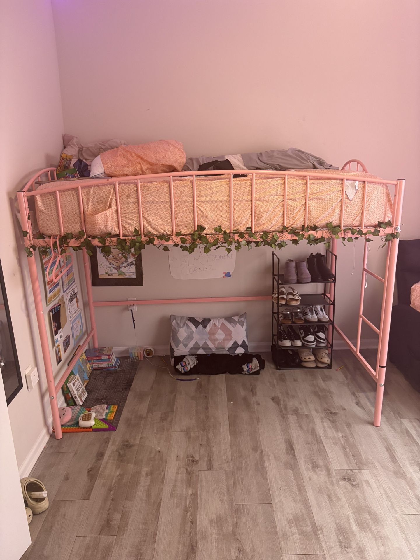 Pink Twin Loft Bed 
