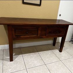  WOOD ENTRYWAY, CONSOLE (VERY STURDY)Table 70” W By 36” H By 23” Deep… In Excellent Condition…$295