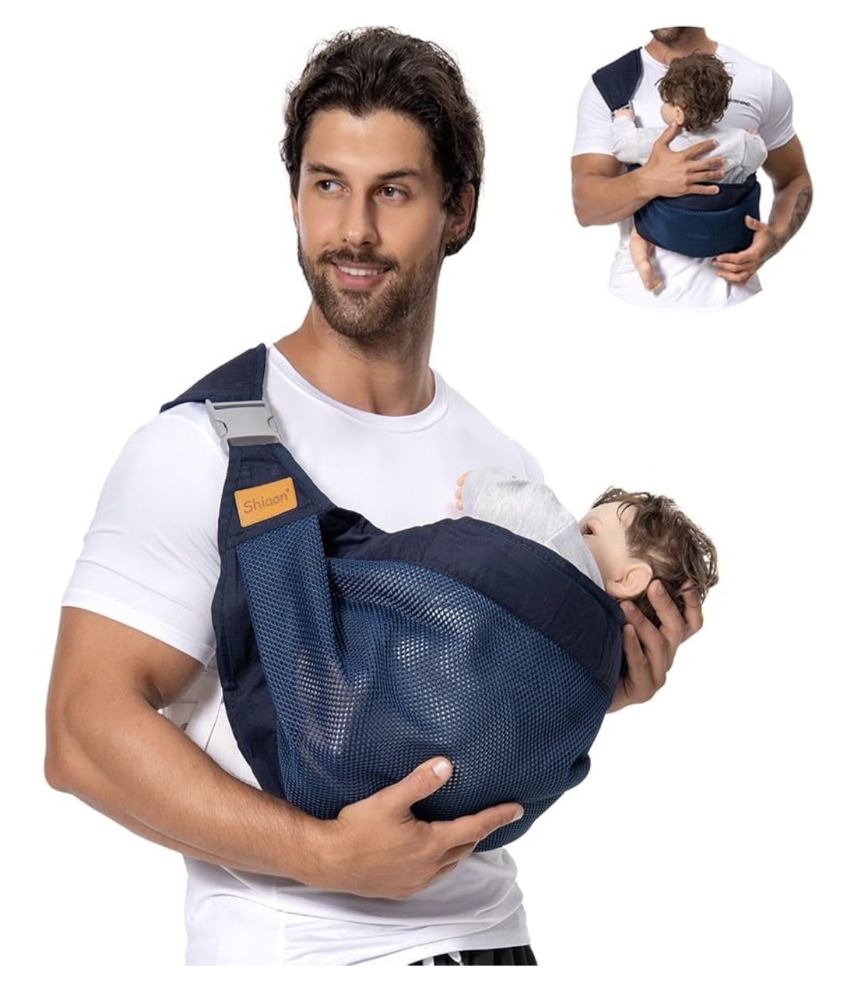 Shiaon Baby Sling Carrier, Baby Carrier Newborn to Toddler(7-45lbs), Toddler Carrier,