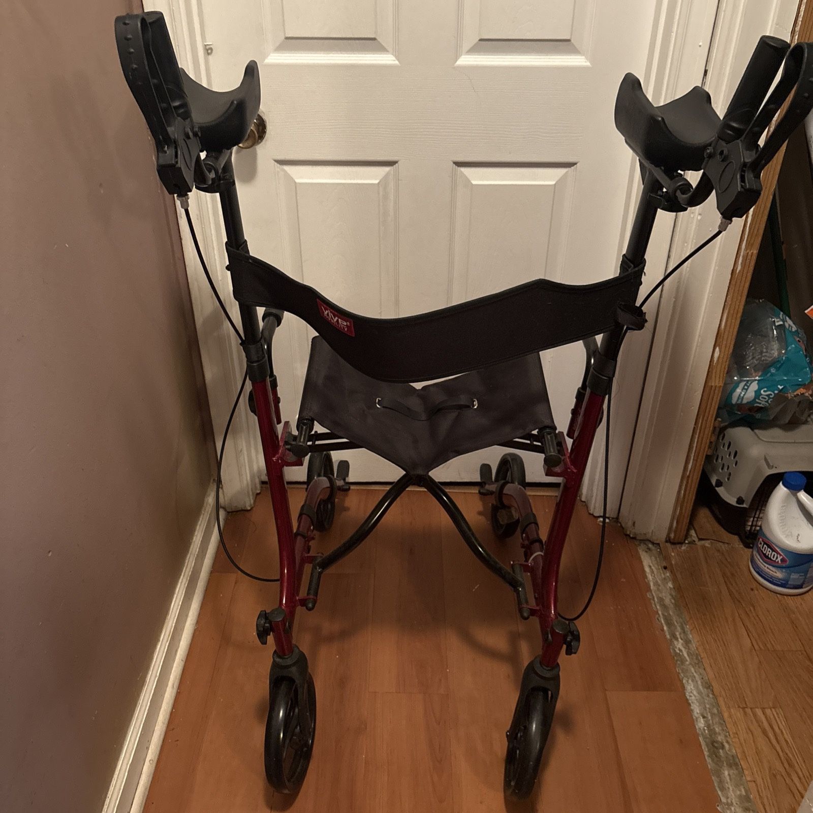 Vive Health Upright Rollator Walker with Foldable Transport seat