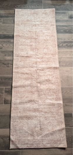 Distressed Oriental Runner Rug - Cream/Beige/2βx12β