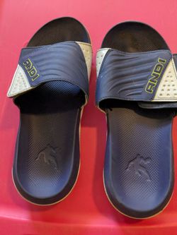 AND1 Slide Sandals Navy Blue