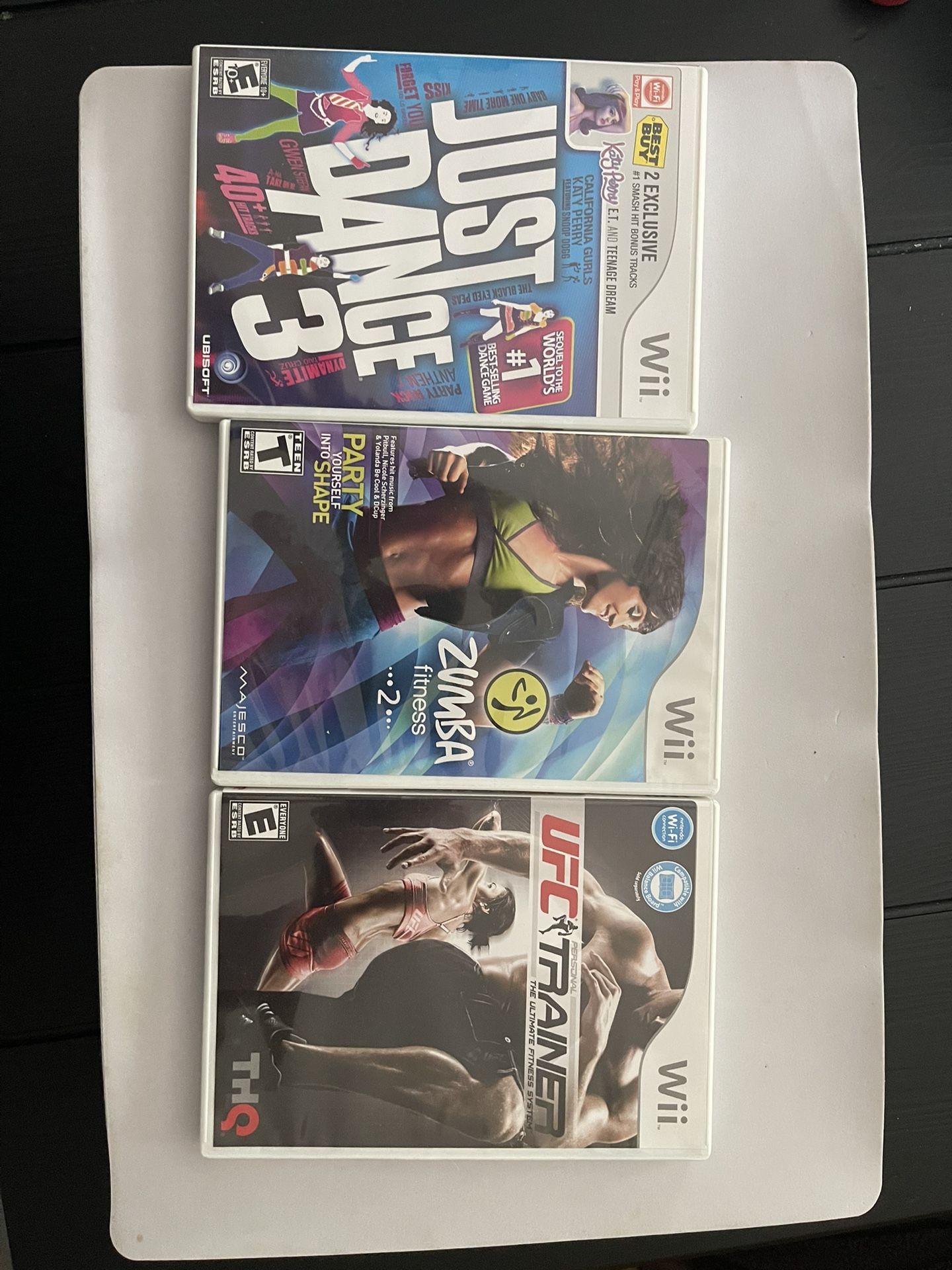 Wii three exercise games. 3 For $20