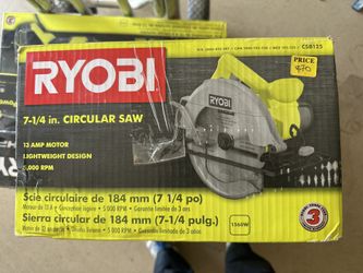 Ryobi 7 1/4” Circular Saw 