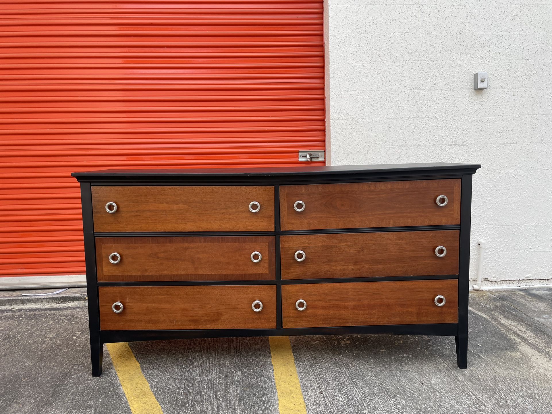 Modern 6 Drawer Black Dresser