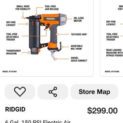 6 Gal. Electric Air Compressor With Everything Shown On Box