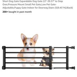 Short Dog Gate Expandable Dog Gate 22"-39.37" to Step Over,Pressure Mount Small Pet Gate,Low Pet Gat