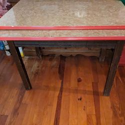 Antique expanding table w/drawer