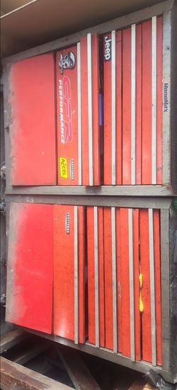 2 vintange crafstman 6 door tool boxes