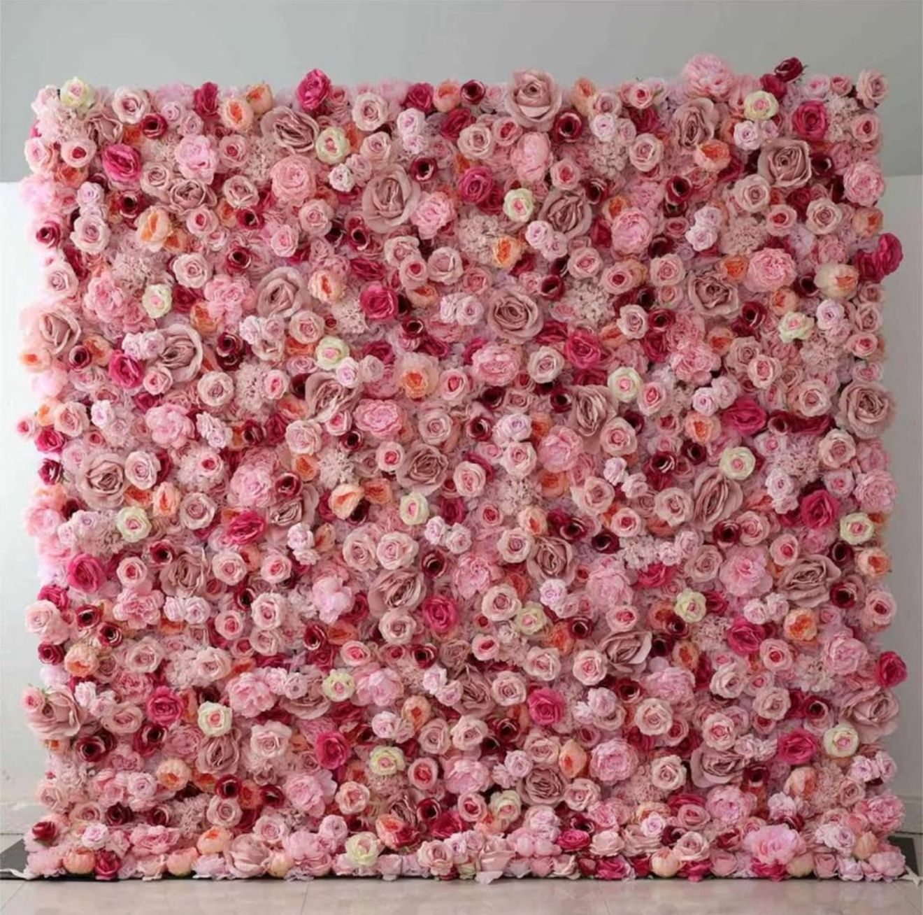 Flower Wall (5D Blush Roses) - Daily | 8x8ft (Delivery + Setup)