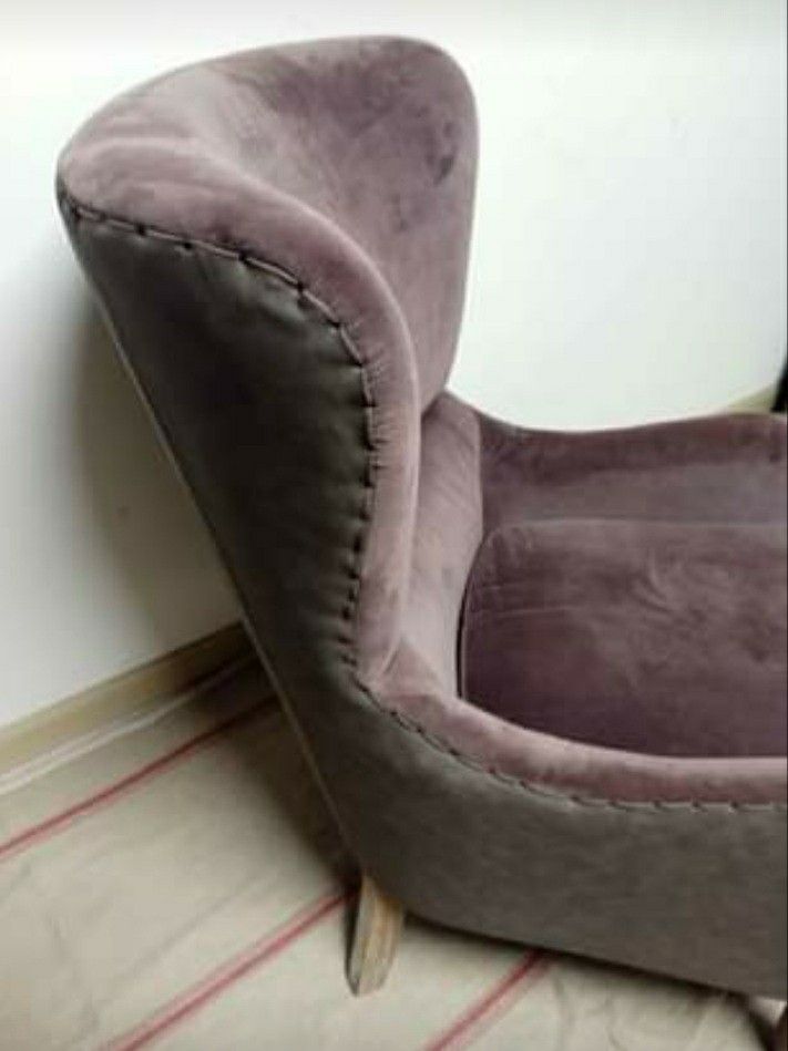 Custom Leather and Suede accent chair