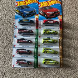 Hotwheels Lot Of 10 Honda Civic 