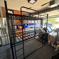Black Metal Triple Twin Over Twin Over Twin Bunk Bed 