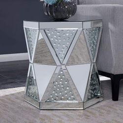 GLAM STYLE MIRROR END SIDE TABLE