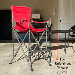 Camping Chair - Extra Tall Folding Chair | Bar Height Oversized Directors Chair