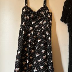 Womens Hot topic Sugar Skull sun dress polka dots size Large