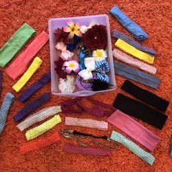 Girls Bows, Flower Clips, And Headbands