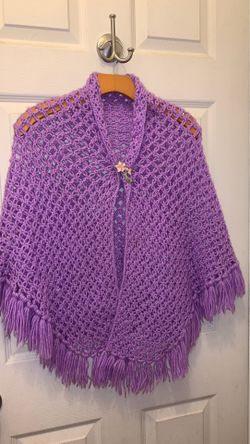 Hand knit pancho