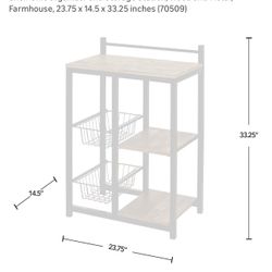 FirsTime & Co. Black and Brown Franklin Bakers Rack, Kitchen Shelf Unit Organizer and Storage Station, Wood and Metal, Farmhouse, 23.75 × 14.5 x 33.25