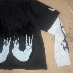 Rebels Long Sleeve Tee Size Large Black With Grey Long Sleeve 