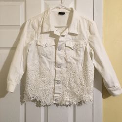 Vintage  Miss Sixty White Rugged Medium White Jacket with lace