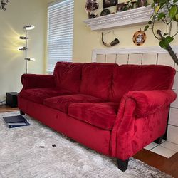 Red Couch Queen Size Pull Out Sofa For Free 