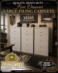 📁 Heavy-Duty 5-Drawer Wide Filing Cabinet – Putty Color 📁Delivery Available 🚚